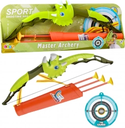Arc vert Dinosaure avec flèches à ventouses et cible