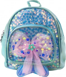 Sac à dos enfant bleu avec nœud pailleté 20 cm 3,8 L