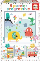 Puzzle pour enfants EDUCA Lemon Ribbon 4-en-1 (12–25 pièces)