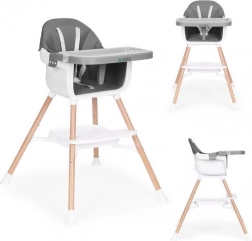 Chaise haute pour enfant 2 en 1, grise, ECOTOYS