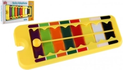 Xylophone pour enfants plastique/métal avec baguette, 24 cm