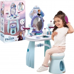 Coiffeuse Disney Frozen 2-en-1 avec tabouret et miroir + 10 accessoires