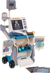 Chariot médical avec ECG et accessoires – set bleu pour enfants