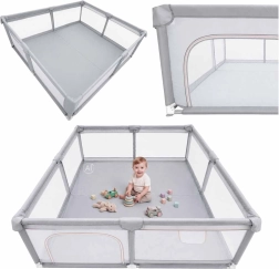 Parc pliable pour enfants – piscine à balles sèche 180 × 200 cm, gris