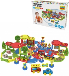 Millaminis Grande ville baby soft – jeu de construction en mousse 82 pièces