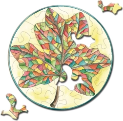 Puzzle rond CURIOSI Picoli – feuille, 33 pièces