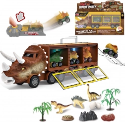 Camion dinosaure avec lanceur et petites voitures