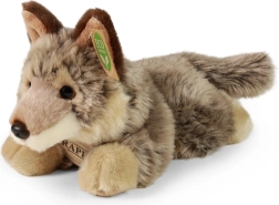 Loup en peluche couché 20 cm éco-responsable