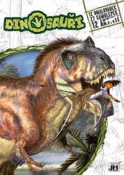 JIRI MODELS Cahier de coloriage avec autocollants – dinosaures