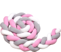 Barrière tressée T-TOMI 360 cm blanc, gris et rose