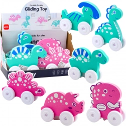 Dinosaure en mousse à roulettes pour enfants, assortiment de couleurs