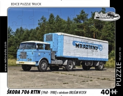 Puzzle rétro voitures Camion Škoda 706 RTTN avec remorque Orličan N12CH 40 pièces