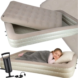 lit d’enfant gonflable avec matelas intérieur et pompe manuelle