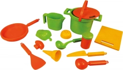 lena eco set de cuisine en sable, 14 pièces