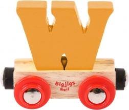 Wagonnet en bois lettre « W » de Bigjigs Rail