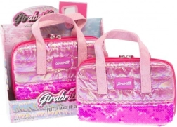 trousse de maquillage GIRABRILLA avec accessoires et miroir, rose foncé