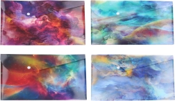 Chemise porte-documents en plastique à bouton-pression Espace 23,5 × 33,5 cm