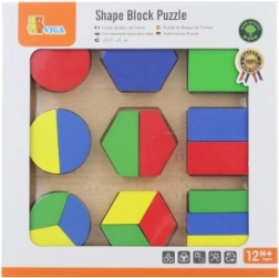 Puzzle d’encastrement en bois couleurs et formes VIGA