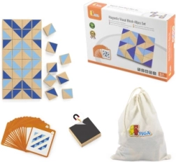 Tangrams magnétiques en bois VIGA – ensemble de 40 pièces