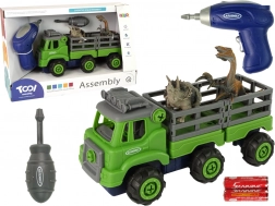 Camion de transport avec dinosaures