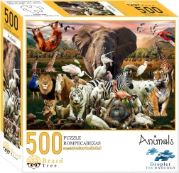 Puzzle Brain Tree animaux 500 pièces avec poster