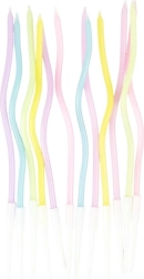 Bougies d’anniversaire torsadées pastel 11,5 cm (12 pcs)