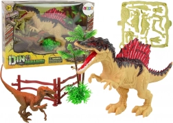 Grande boîte de dinosaures DINO PARADISE avec spinosaure, compsognathus et squelette