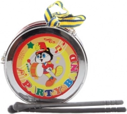 Tambour en plastique 13 cm avec baguettes