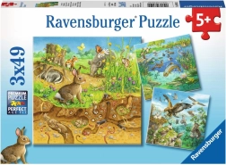 Puzzle Animaux dans leurs habitats 3x49 pièces