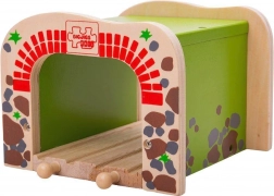 Tunnel double en bois pour trains BIGJIGS RAIL