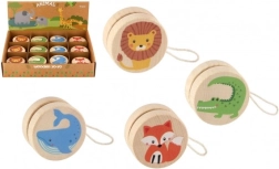 Yo-yo en bois avec animaux 5,5 cm