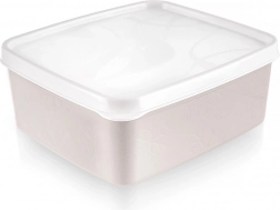 Boîte alimentaire en plastique avec couvercle 650 ml beige