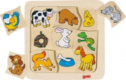 GOKI puzzle en bois Qui mange quoi ? 9 pièces