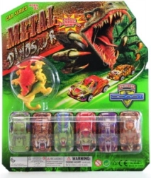 ensemble dinos voitures miniatures et figurines de dinosaures (6 voitures + 4 figurines)