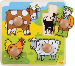 Puzzle éducatif Bigjigs Toys à formes et couleurs de ferme
