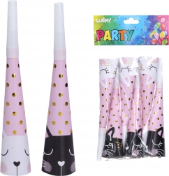 Cornets de fête motif chat 20 cm