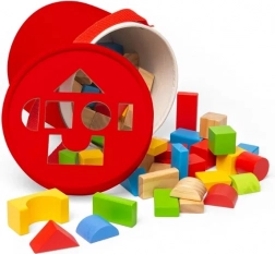Bigjigs Toys blocs en bois et boîte d'insertion dans un tambour