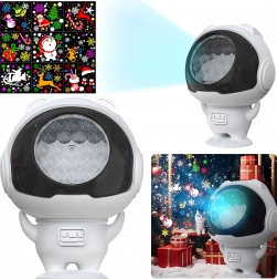 Lampe de projection LED astronautique avec motifs de Noël