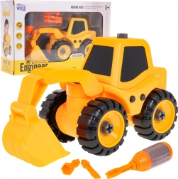 Bétonnière de construction à assembler pour enfants 3+ avec tournevis et 3 embouts – Pelle mécanique