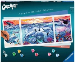 CreArt Dauphins au coucher du soleil 23577