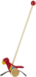 jouet pousseur en bois perroquet de nature planet