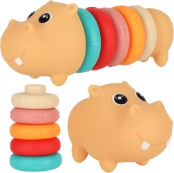 Hippopotame en silicone – puzzle sensoriel éducatif et anneaux à empiler