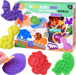 Set de pâte à modeler avec moules dinosaures