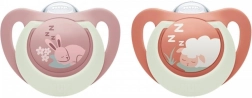 Tétine NUK First Choice Night 6–18 m, 2 pcs, lapin/mouton