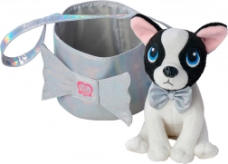 Chi Chi Love Shimmer chien en peluche noir‑blanc dans un sac