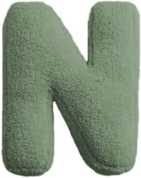 Mealini lettre en peluche N verte - 1 pièce