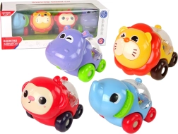 Ensemble de petites voitures animales colorées avec perles