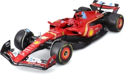 Modèle Bburago F1 Ferrari SF-24 1:18 Charles Leclerc avec figurine et vitrine