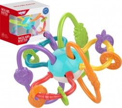 Jouet sensoriel pour enfants hochet et anneau de dentition 2-en-1 Woopie
