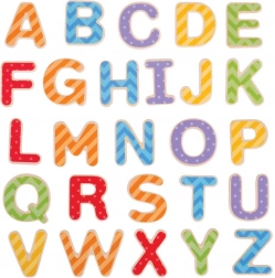 Alphabet magnétique en bois coloré
